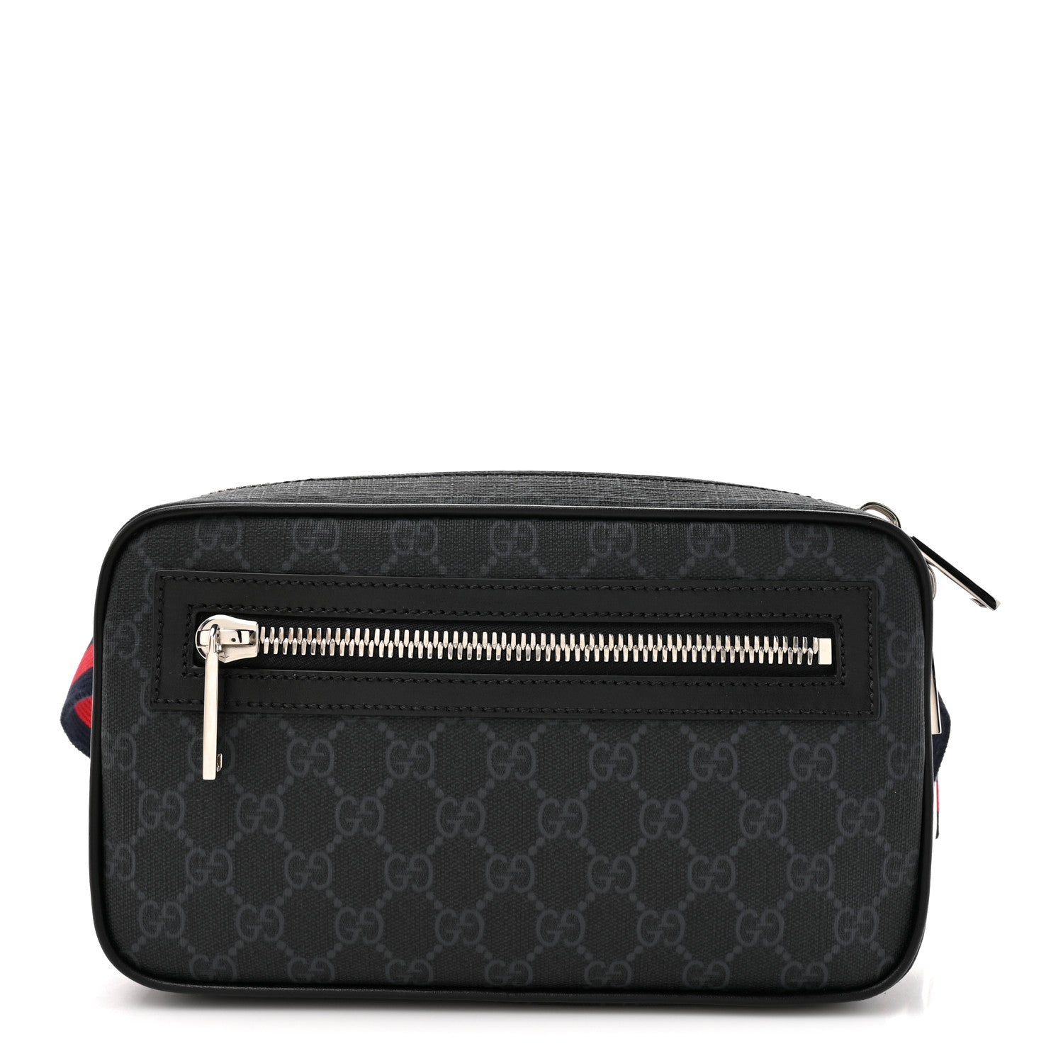Gucci Soft GG Supreme Monogram Web Belt Bag Black Grey