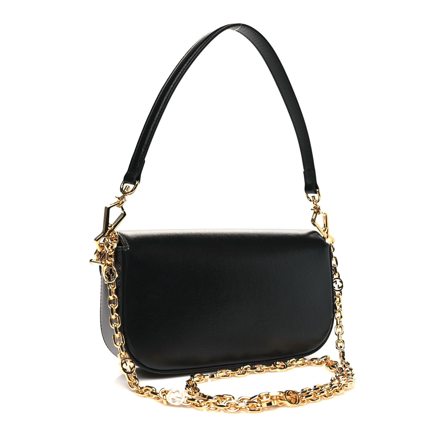 Gucci Azalea Calfskin Crystal Small Horsebit 1955 Bag Black