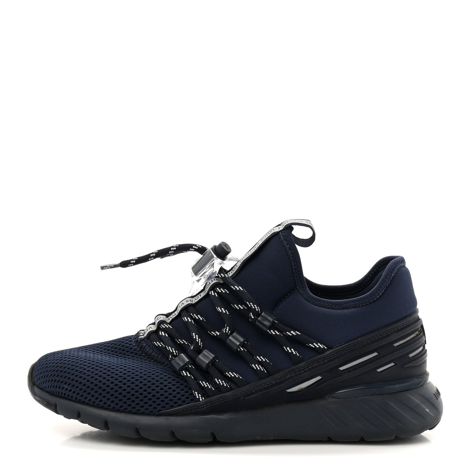 Louis Vuitton Neoprene Mesh Rubber Fastlane Low Sneakers 37 Marine