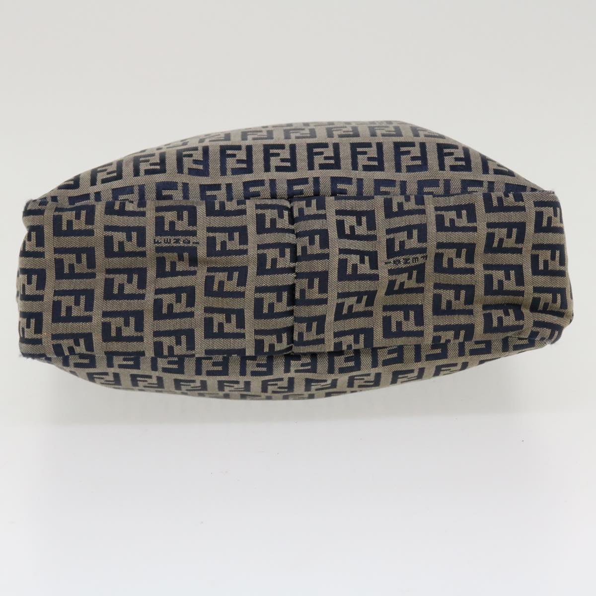 FENDI Zucchino Canvas Hand Bag Navy 2384-8BH006-028 Auth 36667