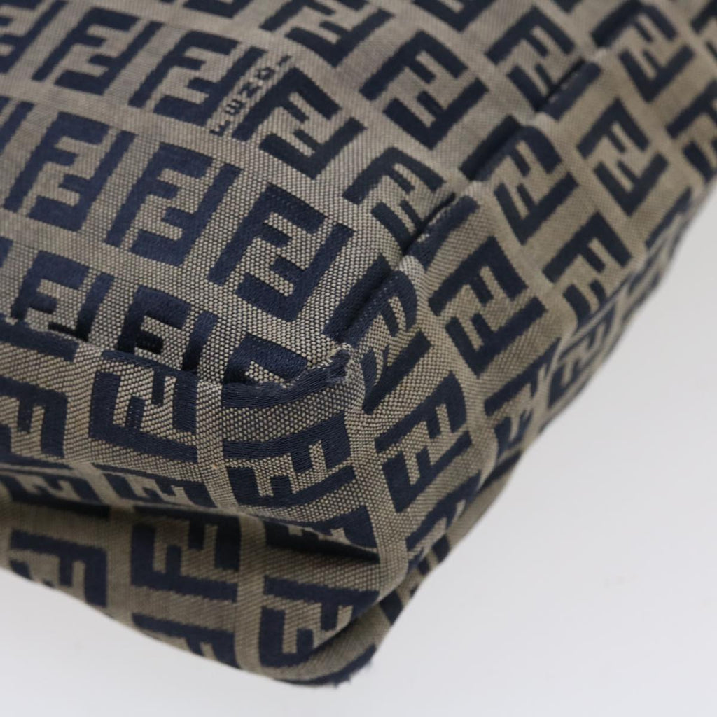 FENDI Zucchino Canvas Hand Bag Navy 2384-8BH006-028  36667