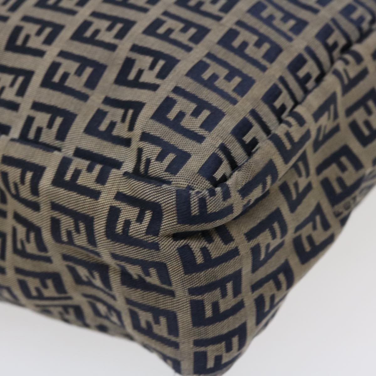 FENDI Zucchino Canvas Hand Bag Navy 2384-8BH006-028  36667