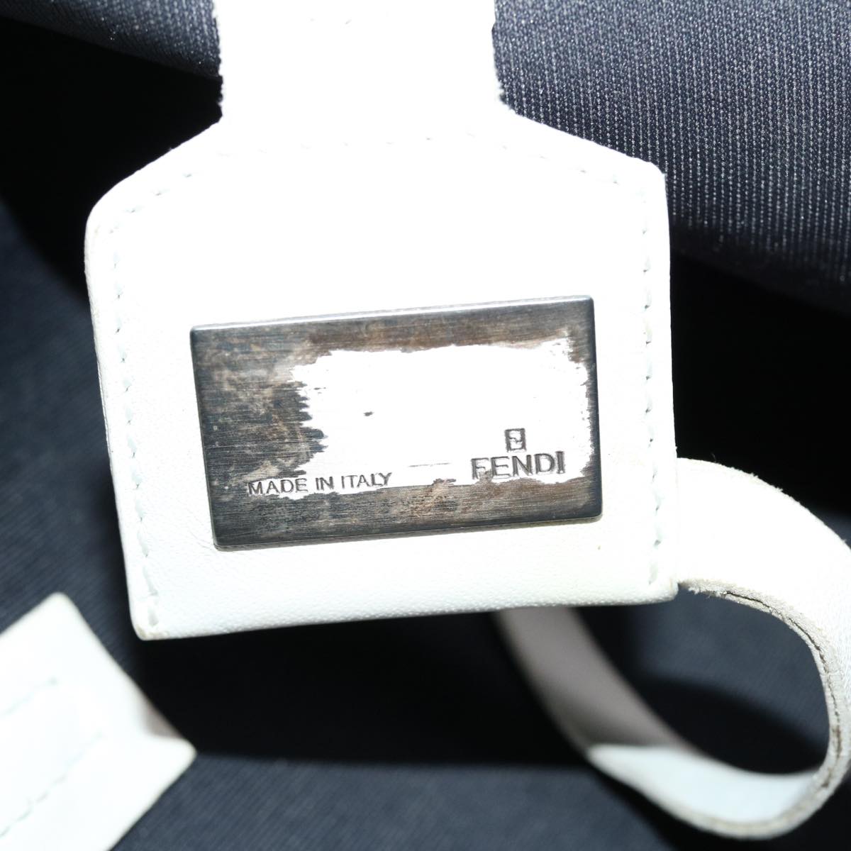 FENDI Zucchino Canvas Hand Bag Navy 2384-8BH006-028  36667