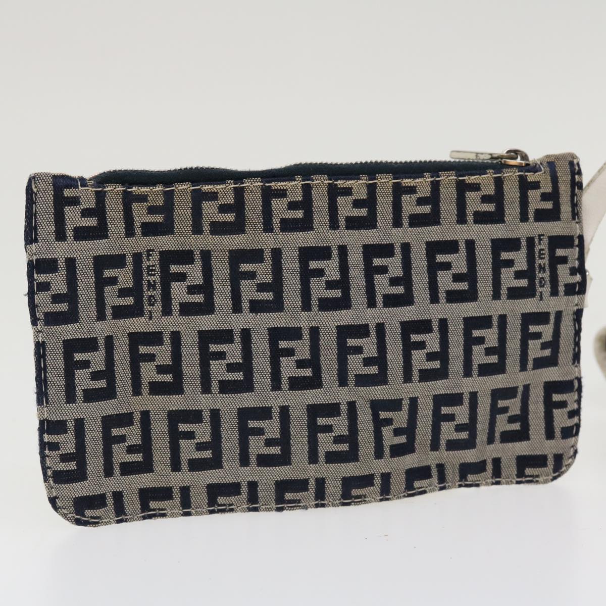 FENDI Zucchino Canvas Hand Bag Navy 2384-8BH006-028  36667