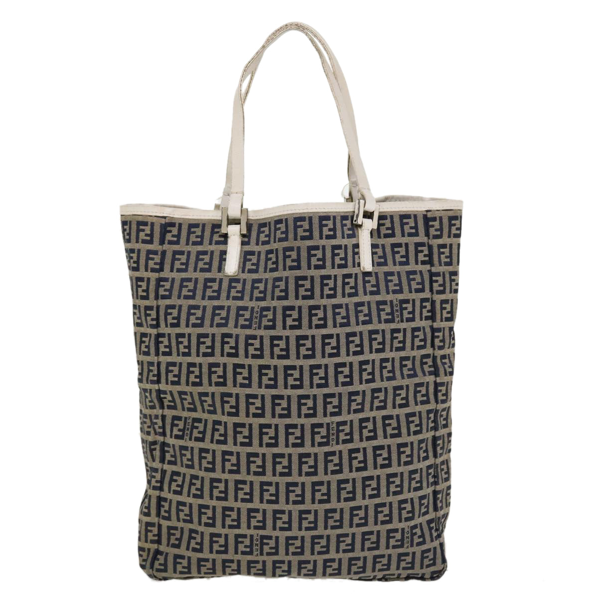 FENDI Zucchino Canvas Hand Bag Navy 2384-8BH006-028  36667