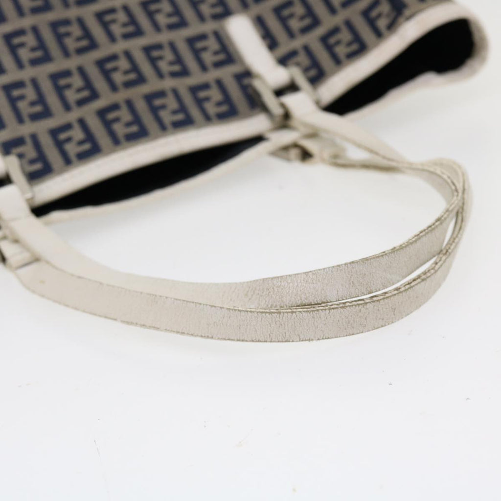 FENDI Zucchino Canvas Hand Bag Navy 2384-8BH006-028 Auth 36667