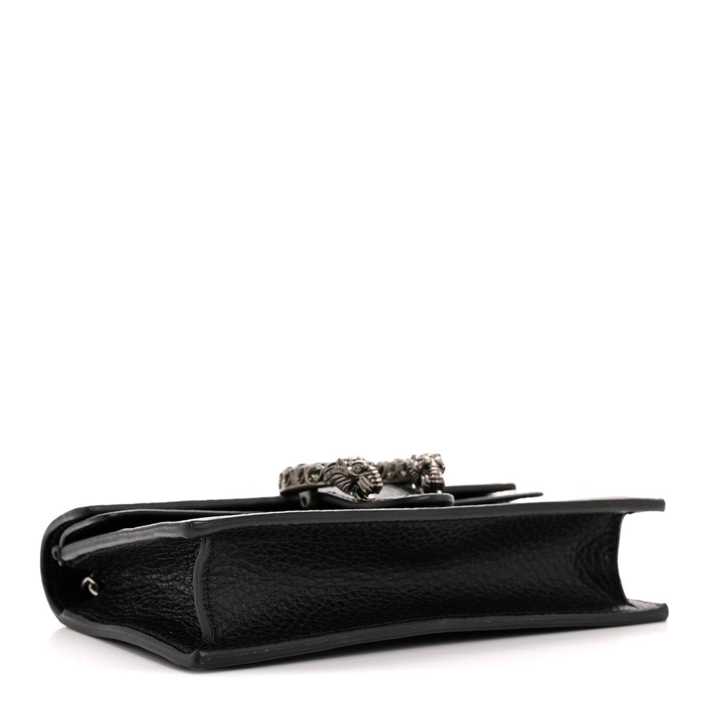 Gucci Calfskin Super Mini Dionysus Shoulder Bag Black
