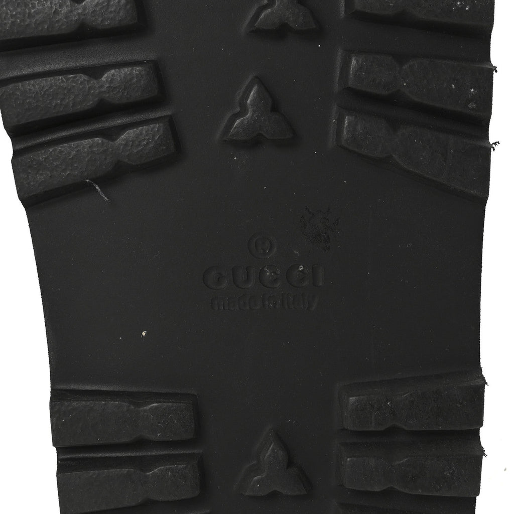 Gucci Rubber Web Mens Lug Sole Slide Sandals 7 Black Green Red