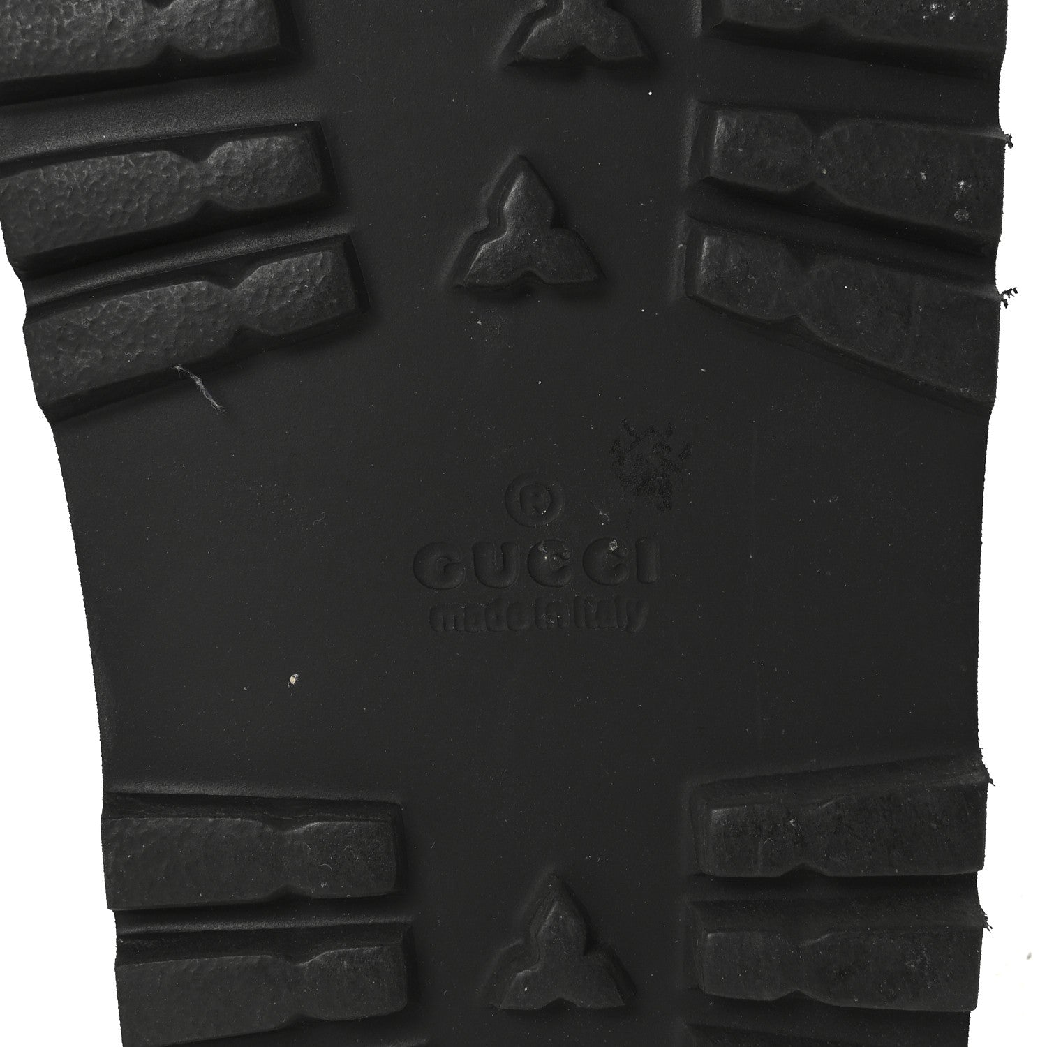 Gucci Rubber Web Mens Lug Sole Slide Sandals 7 Black Green Red