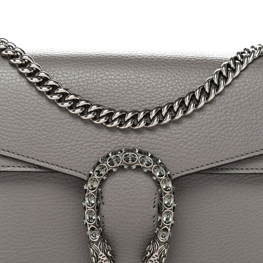 Gucci Pebbled Calfskin Small Dionysus Shoulder Bag Dusty Grey