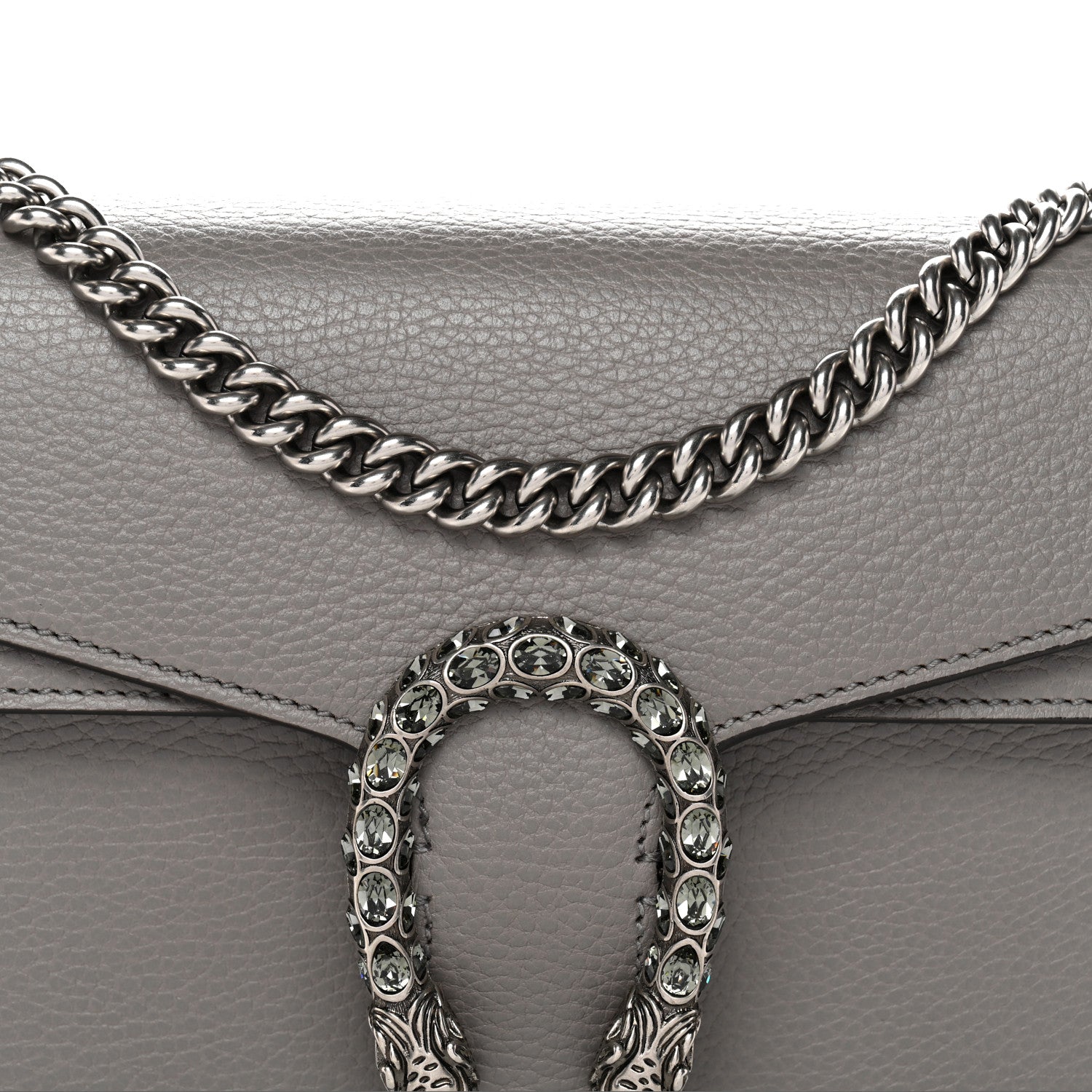 Gucci Pebbled Calfskin Small Dionysus Shoulder Bag Dusty Grey