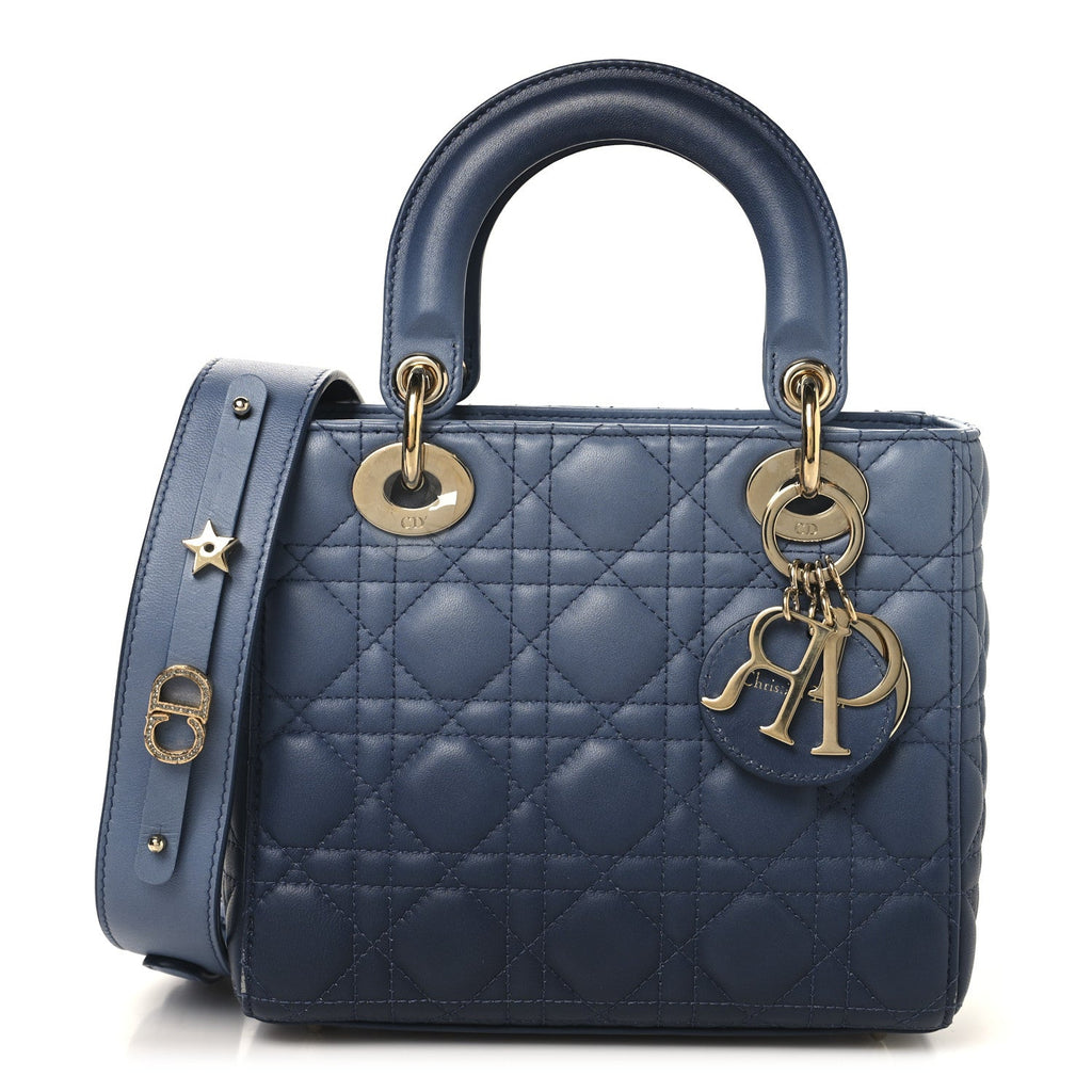 Christian Dior Lambskin Cannage Gradient Small My ABCDior Lady Dior Indigo Blue