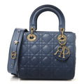 Christian Dior Lambskin Cannage Gradient Small My ABCDior Lady Dior Indigo Blue