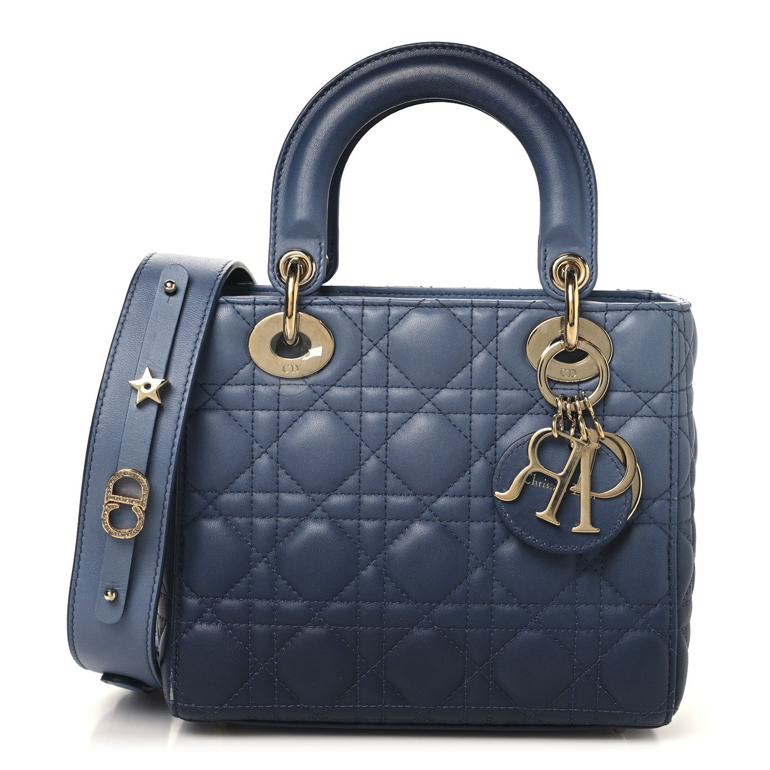 Christian Dior Lambskin Cannage Gradient Small My ABCDior Lady Dior Indigo Blue