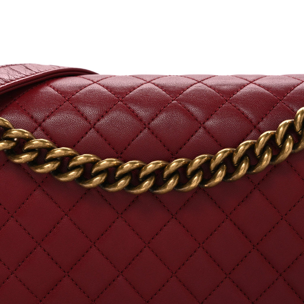 Chanel Lambskin Quilted New Medium Boy Flap Red