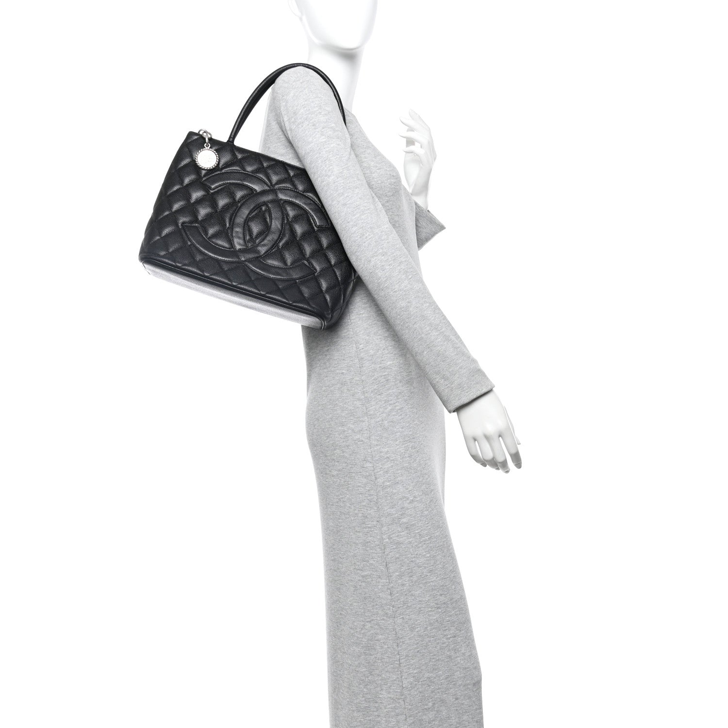 Chanel Caviar Quilted Medallion Tote Black