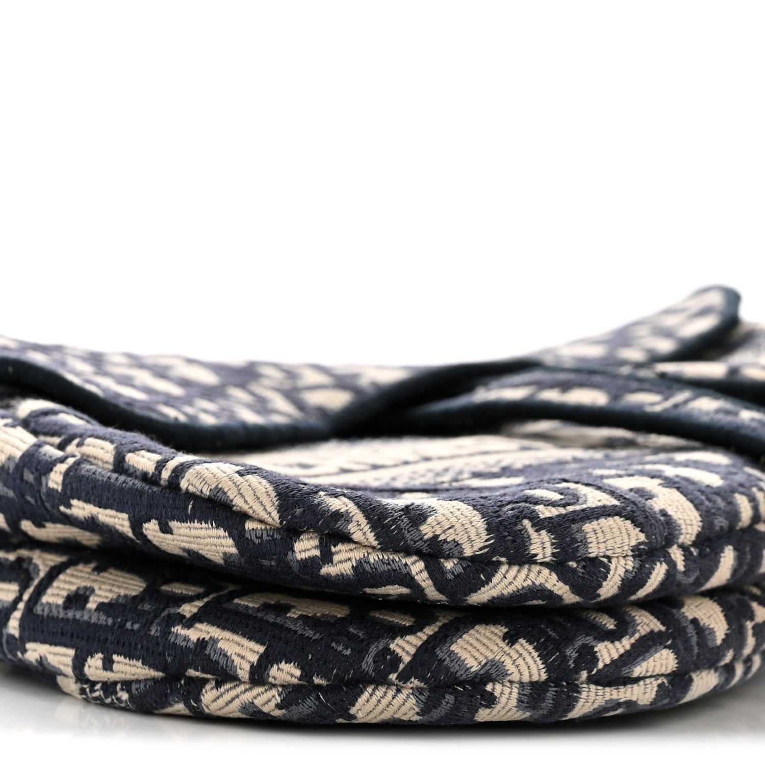 Christian Dior Oblique Embroidered Saddle Bag Blue