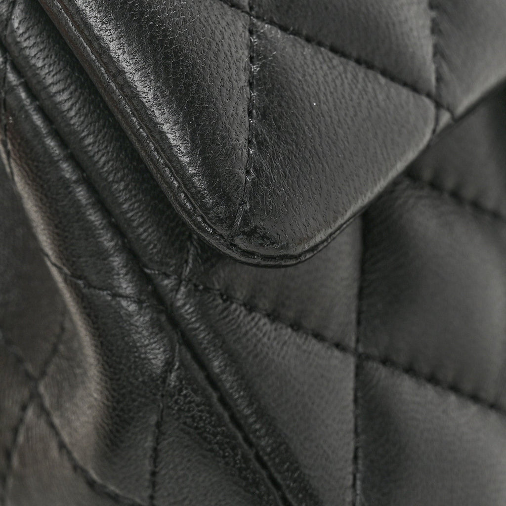 Chanel Lambskin Quilted Mini Rectangular Flap Black