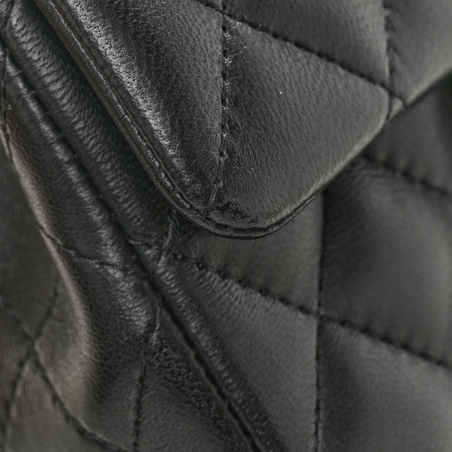 Chanel Lambskin Quilted Mini Rectangular Flap Black