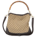 GUCCI Bamboo GG Canvas  Leather Diana 2WAY Bag Beige Brown 282315