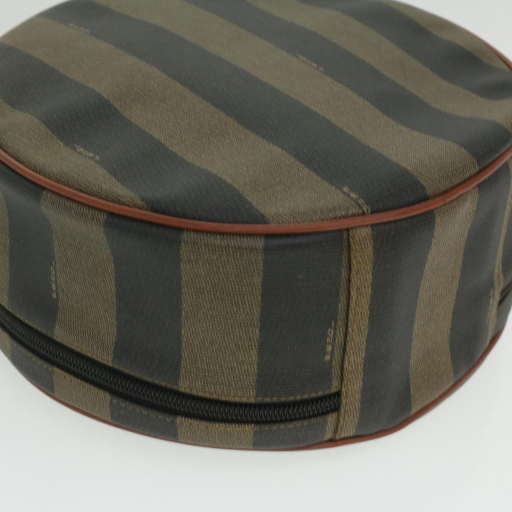 FENDI Pecan Canvas Hand Bag 2way Brown Khaki Auth 36762