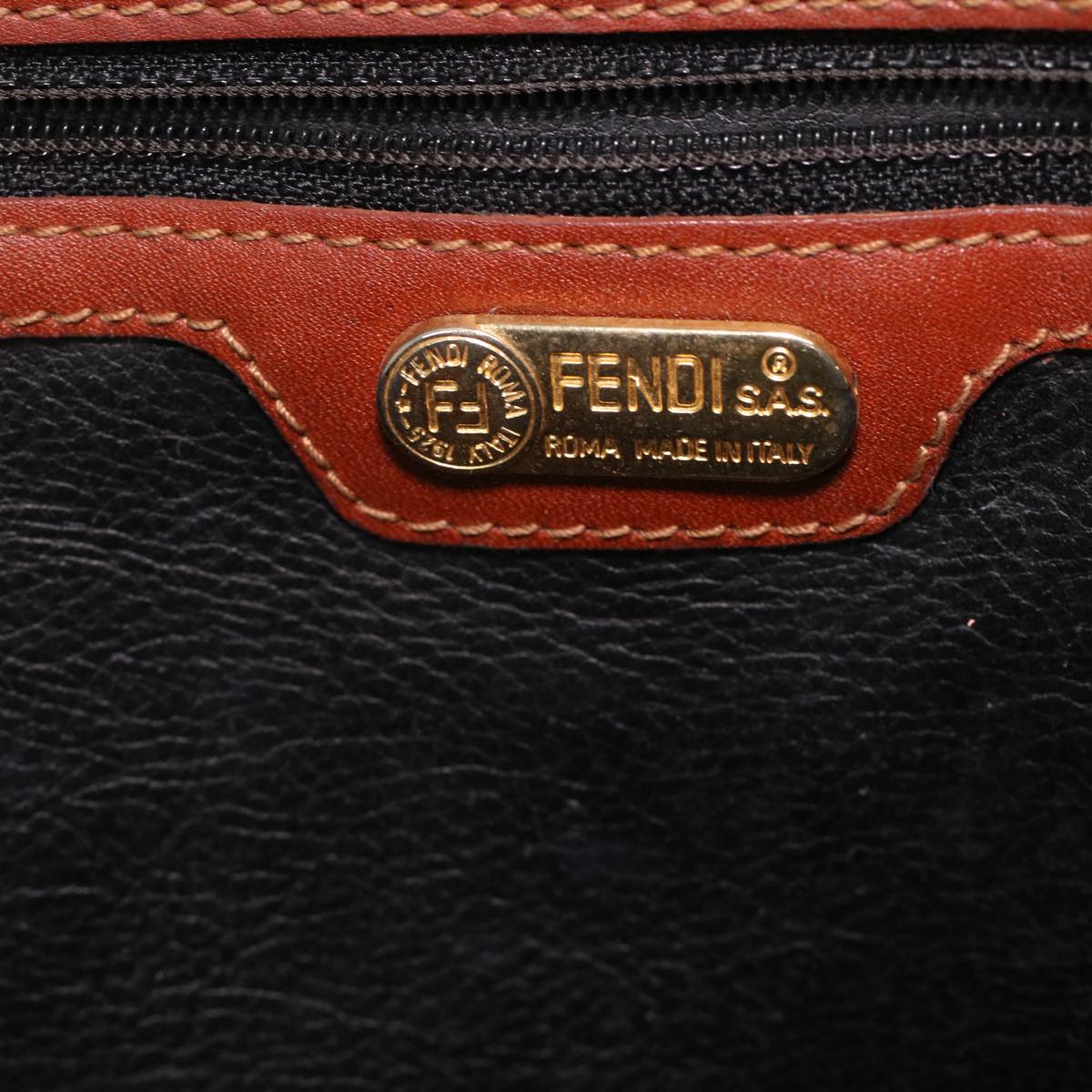 FENDI Pecan Canvas Hand Bag 2way Brown Khaki Auth 36762