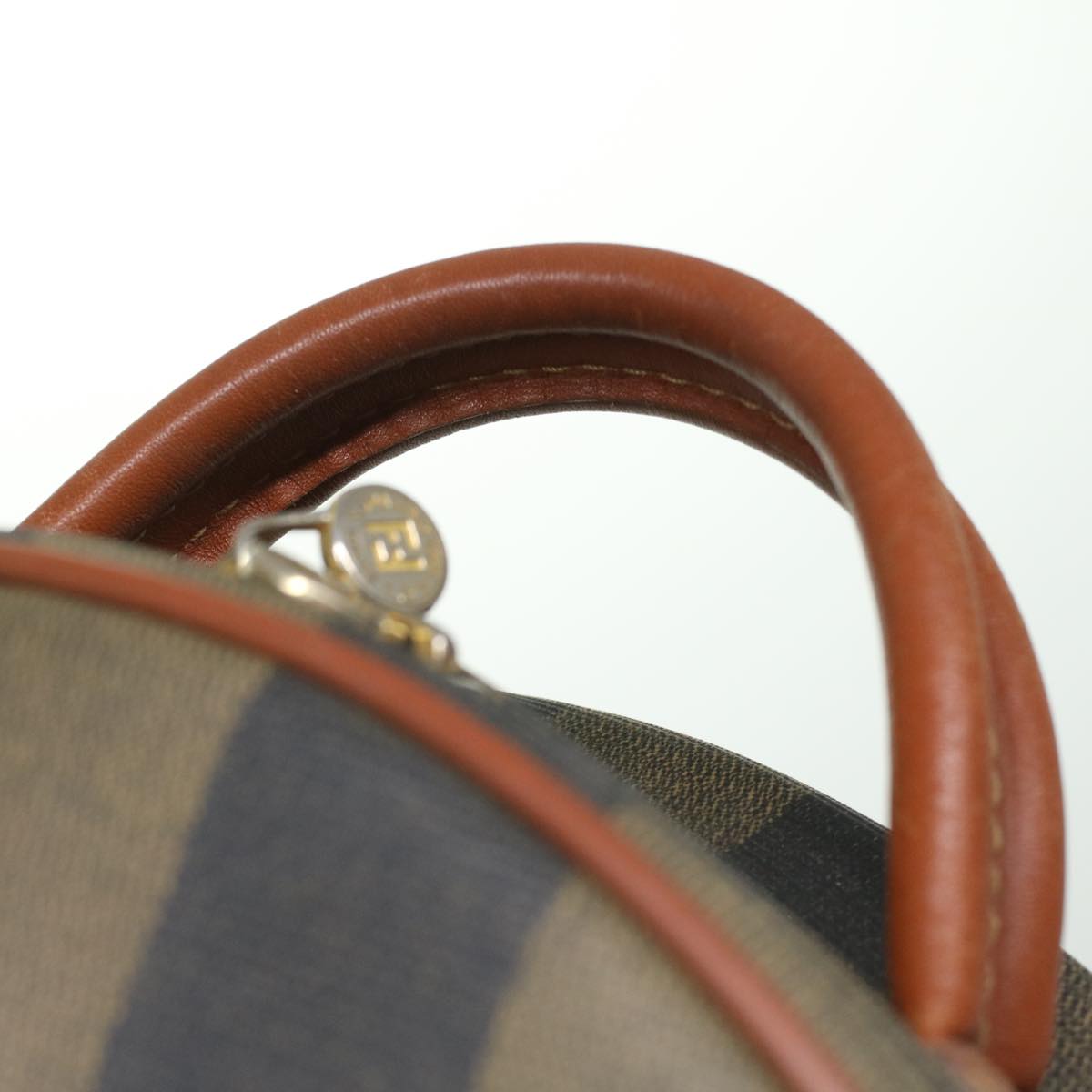 FENDI Pecan Canvas Hand Bag 2way Brown Khaki  36762