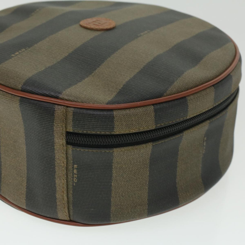 FENDI Pecan Canvas Hand Bag 2way Brown Khaki Auth 36762