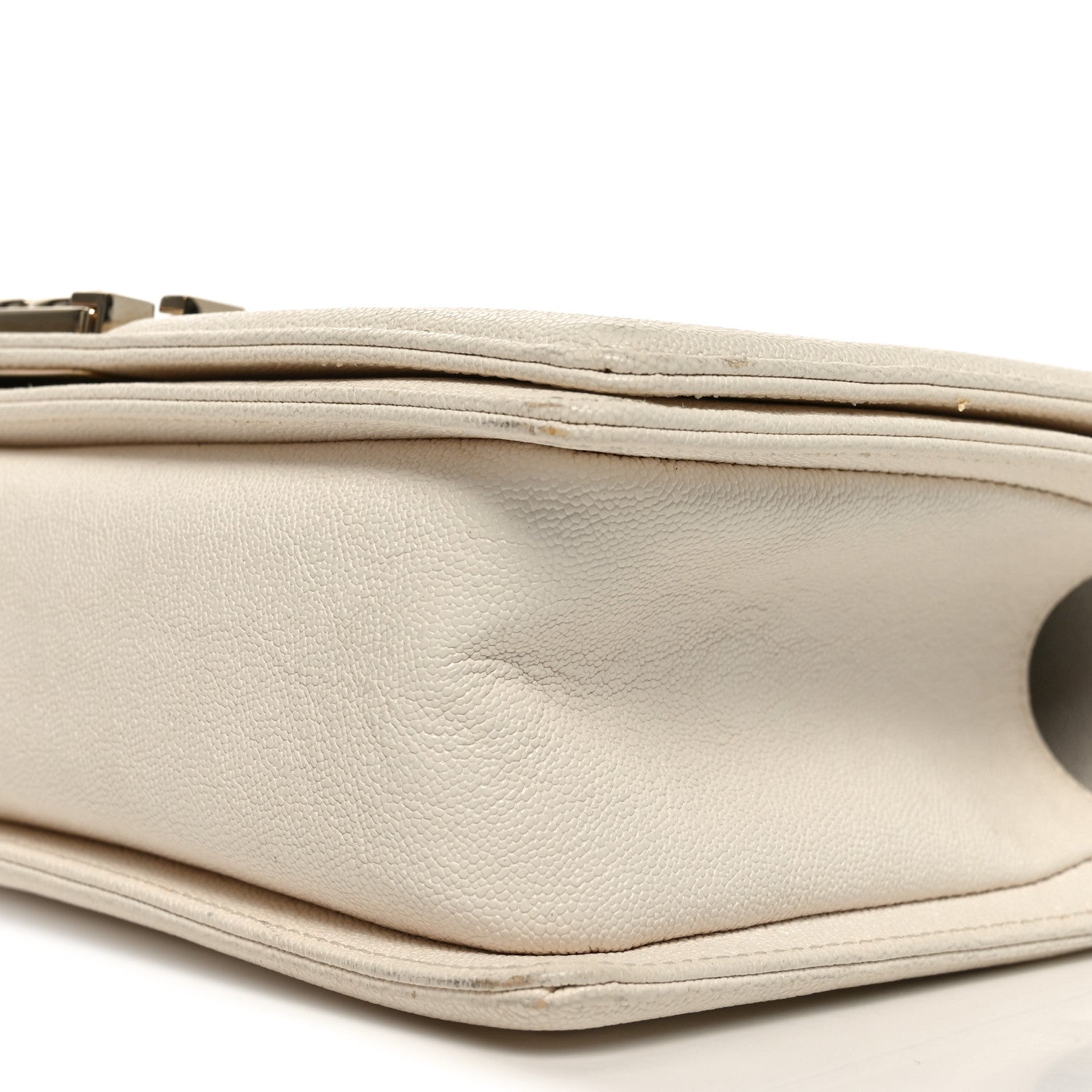 Chanel Caviar Quilted Medium Boy Flap White