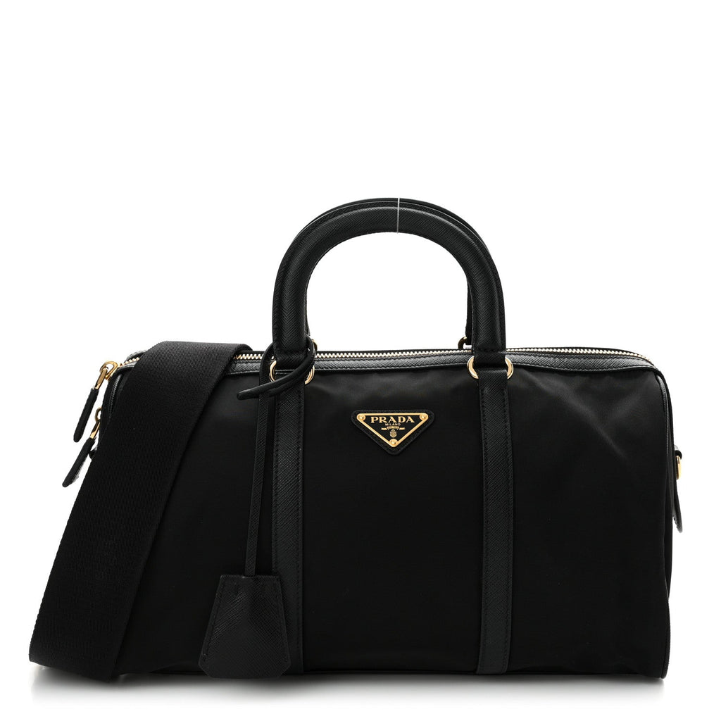 Prada Re-Nylon Saffiano Medium Re-Edition 1978 Top Handle Bag Black
