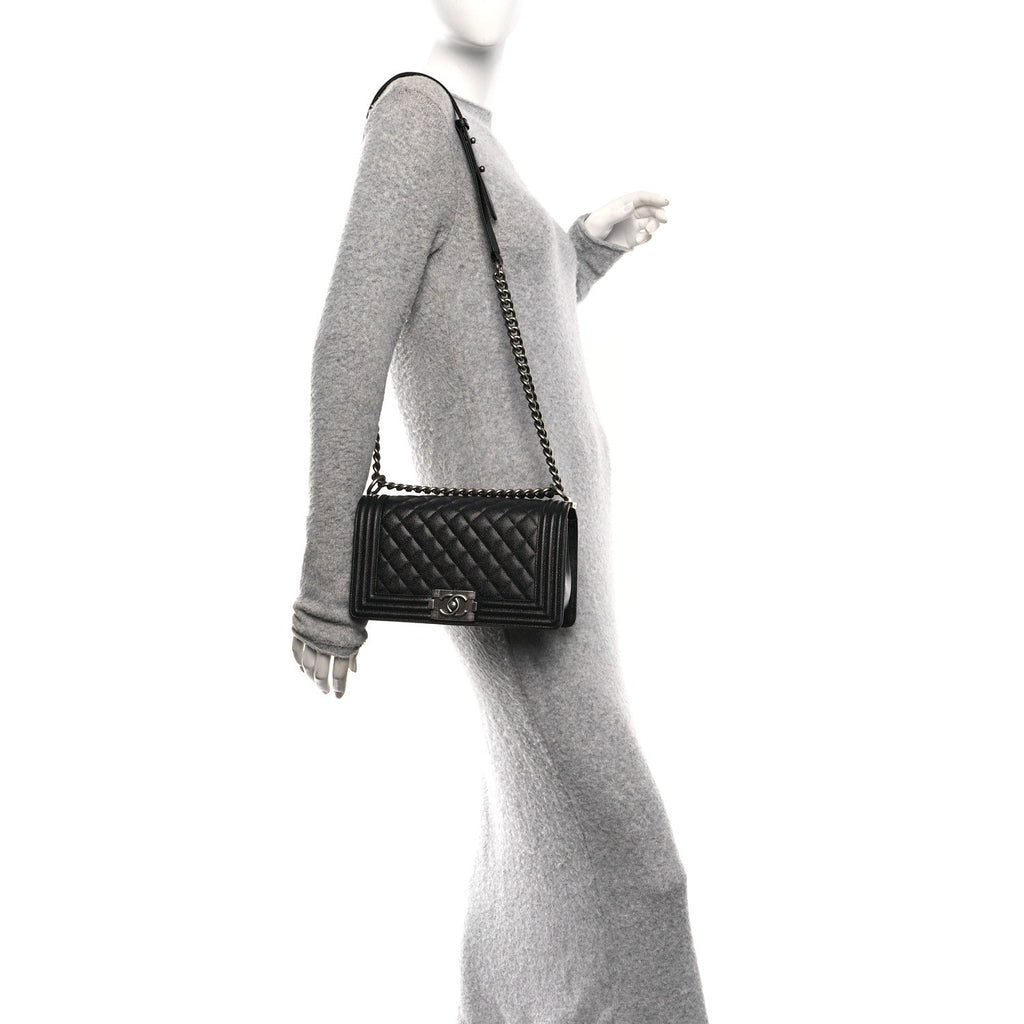 Chanel Caviar Quilted Medium Boy Flap Black