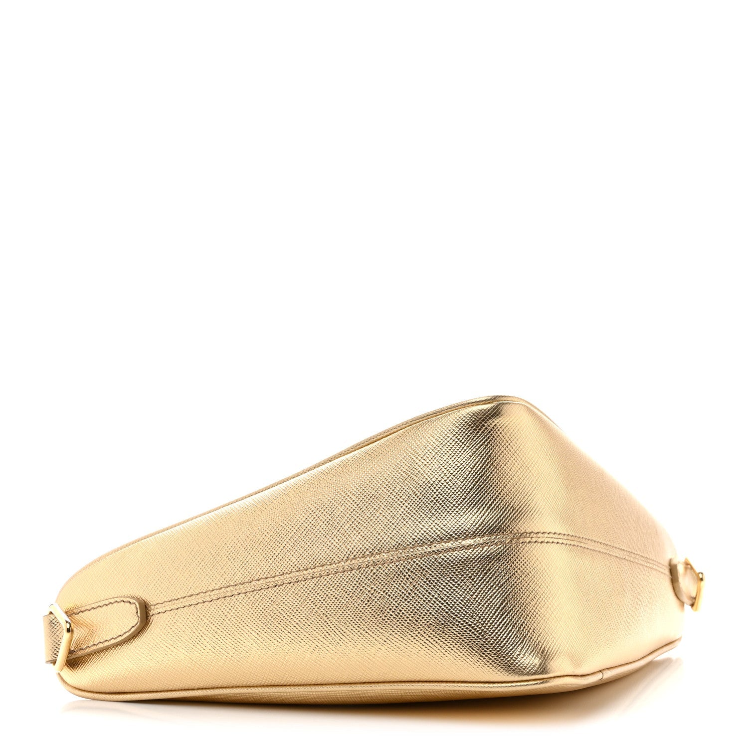 Prada Saffiano Lux Triangle Shoulder Bag Platino