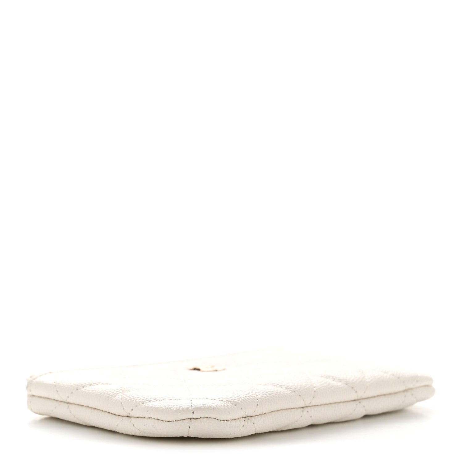 Caviar Quilted Small Cosmetic Case White