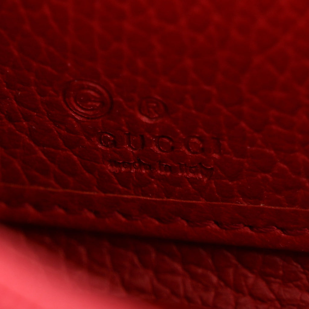 Gucci Dollar Calfskin GG Zip Around Wallet Red