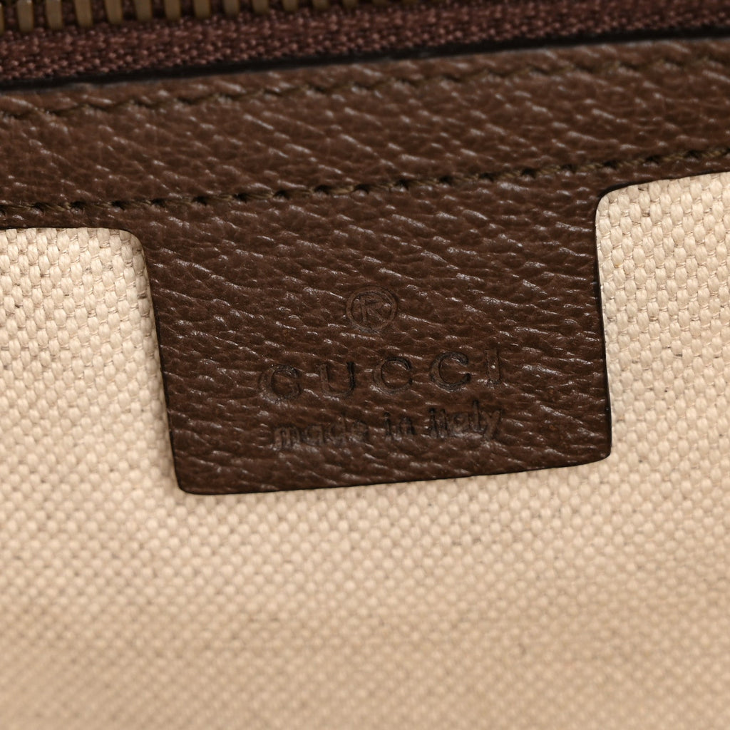 Gucci GG Supreme Monogram Web Small Ophidia Half Moon Hobo Brown