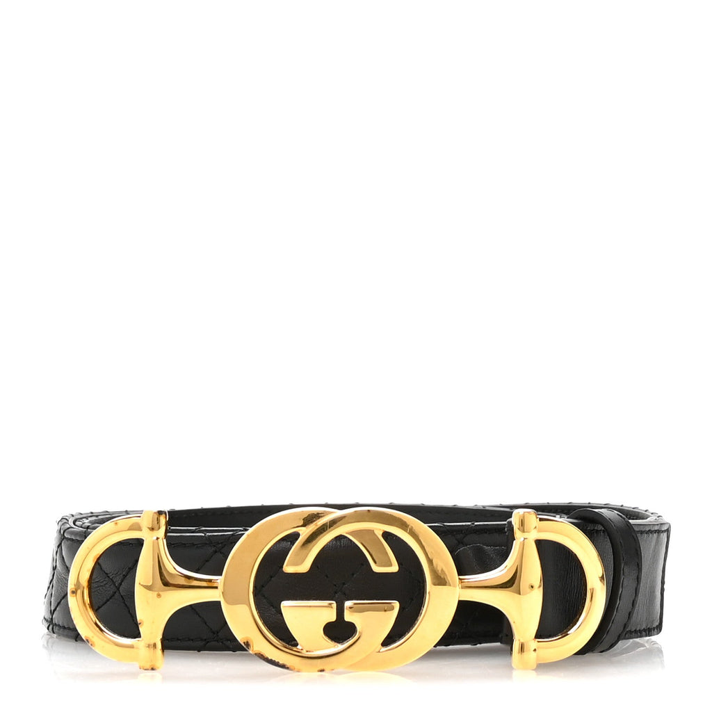 Gucci Calfskin Trapuntata Zumi Belt 100 40 Black