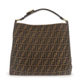 FENDI Zucca Canvas Leather One Shoulder Bag Brown 8BR653