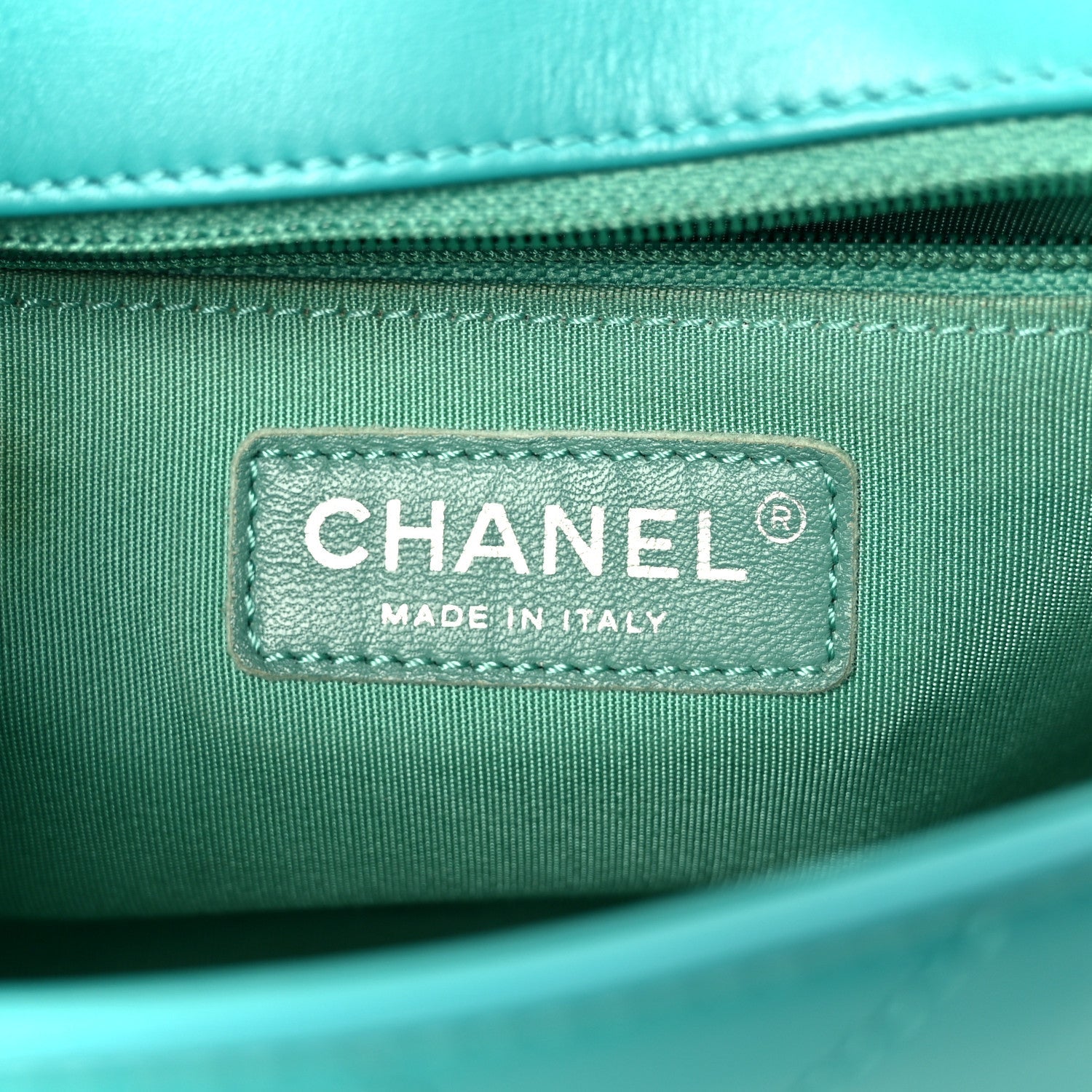 Chanel Calfskin Stitched Small Ring My Bag Flap Crossbody Turquoise