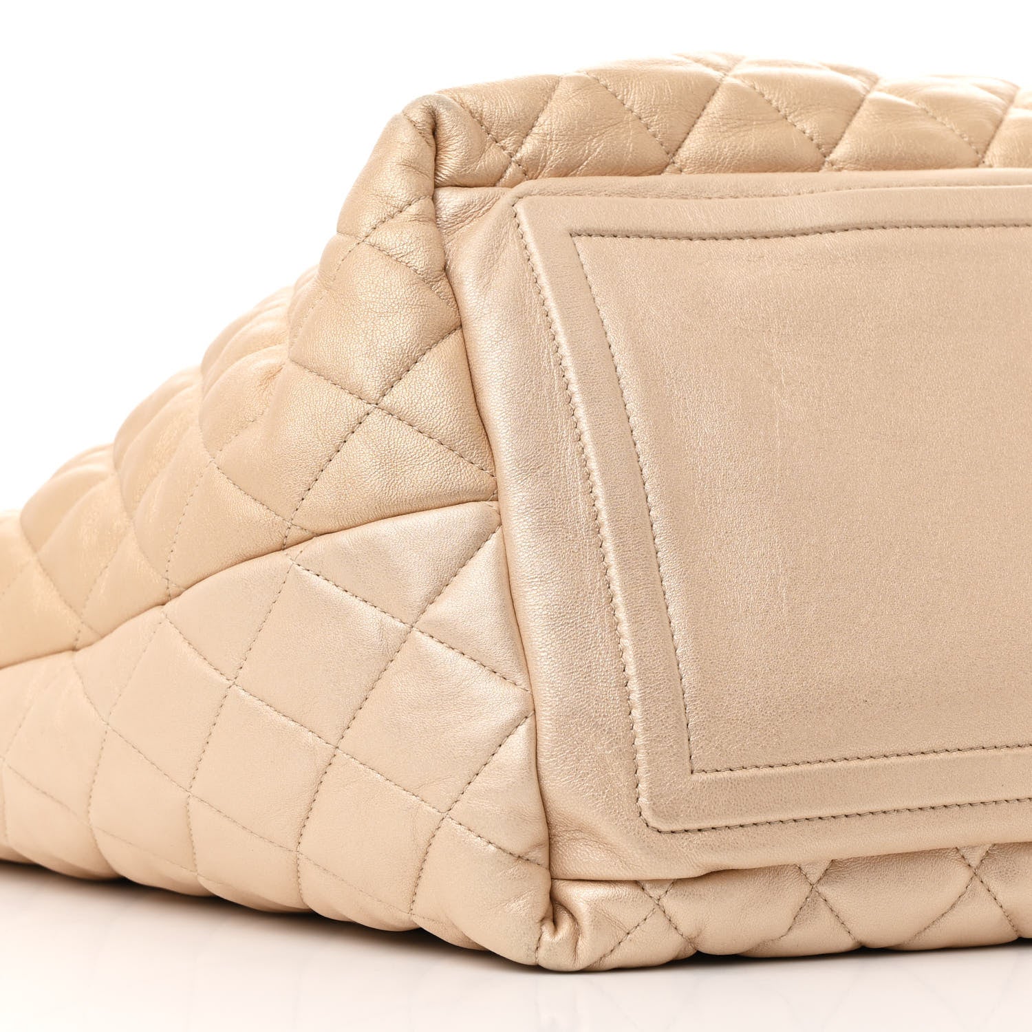 Chanel Metallic Lambskin Quilted Large Coco Cocoon Tote Light Gold