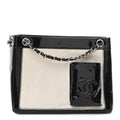 Chanel Patent Pony Hair Small Pocket Tote Black White