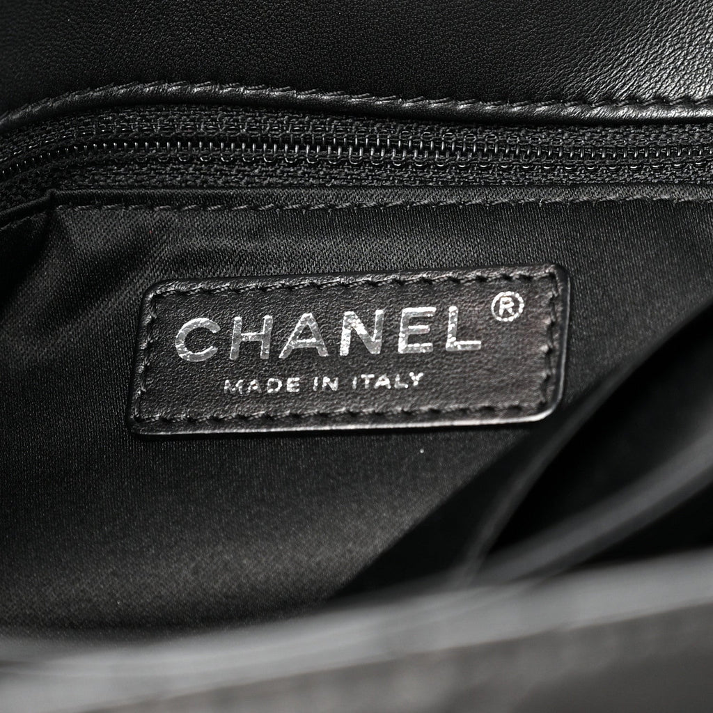 Chanel Lambskin Quilted Jumbo Chanel by 4 Flap Black