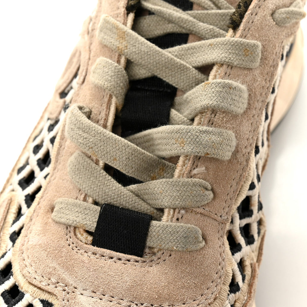 Chanel Suede Calfskin Embroidered CC Sneakers 39 Beige Black