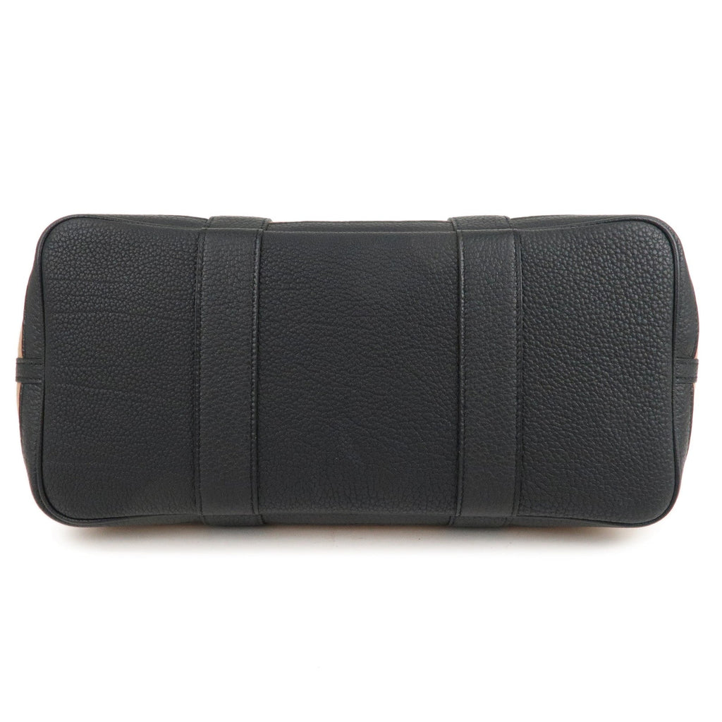 HERMES Toile Militaire Negonda Garden Party Bag Brown Black
