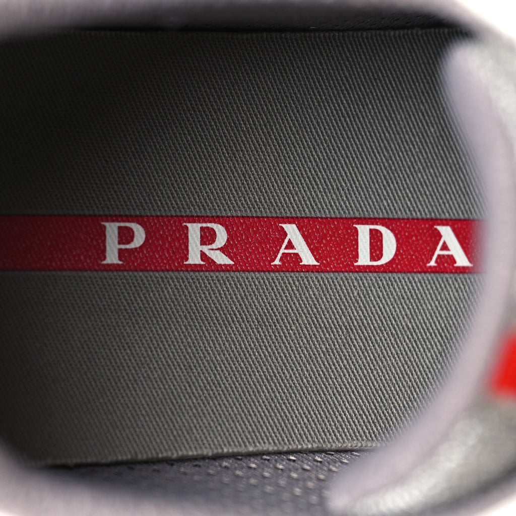 Prada Soft Rubber Mesh Womens America's Cup Sneakers 35 White Argento