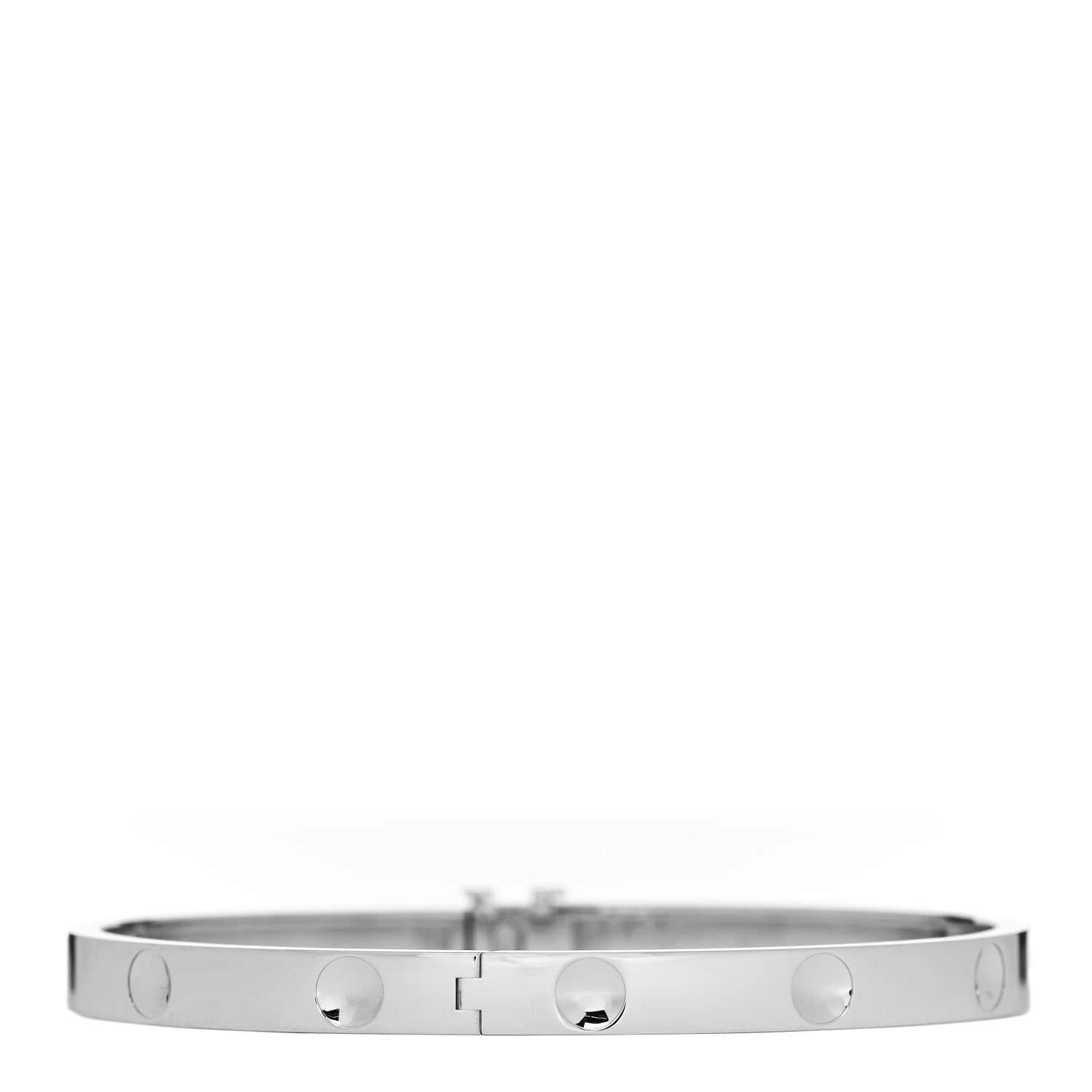 Louis Vuitton 18K White Gold Medium Empreinte Bangle Bracelet 17