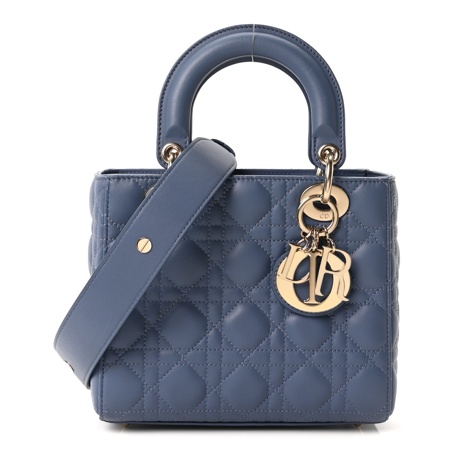 Christian Dior Lambskin Cannage Small My ABCDior Lady Dior Blue