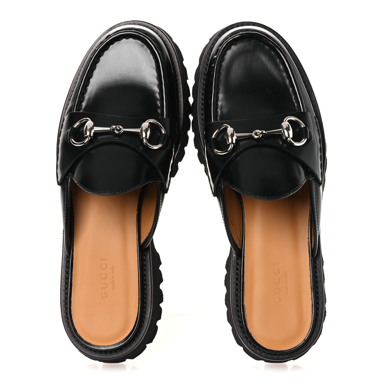 Gucci Cordovan Lux Womens Sylke Horsebit Platform Mules 37 Black