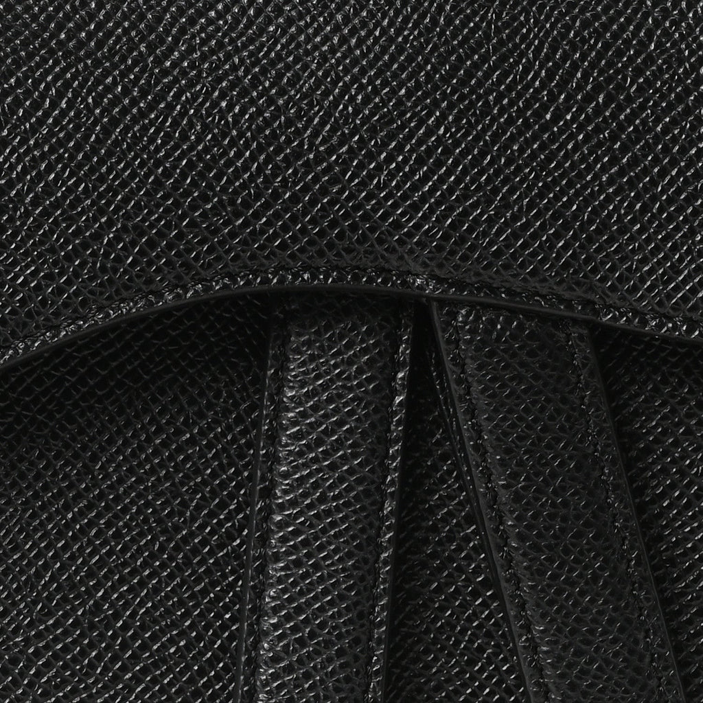 Christian Dior Grained Calfskin Saddle Bag Black