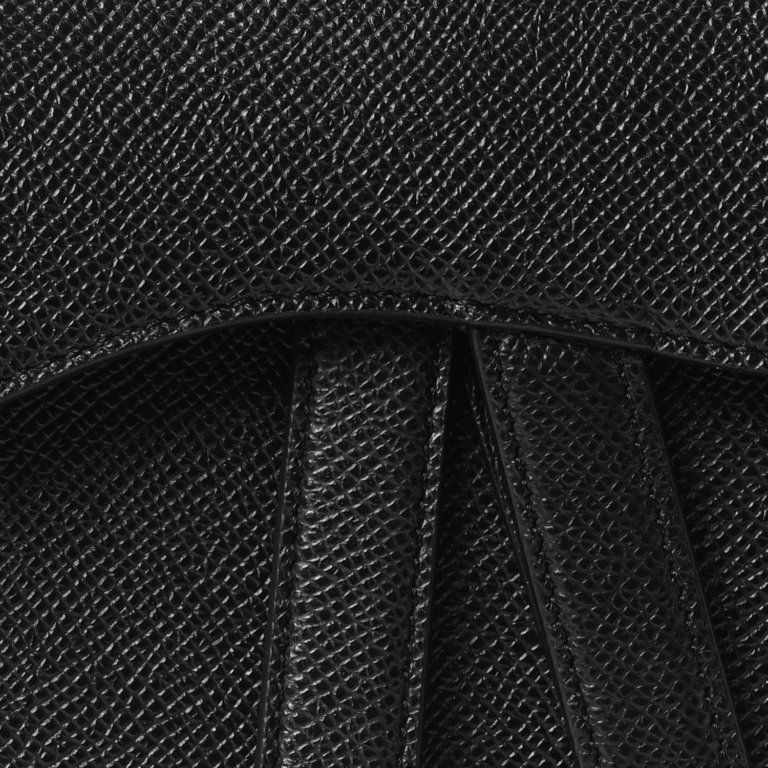 Christian Dior Grained Calfskin Saddle Bag Black