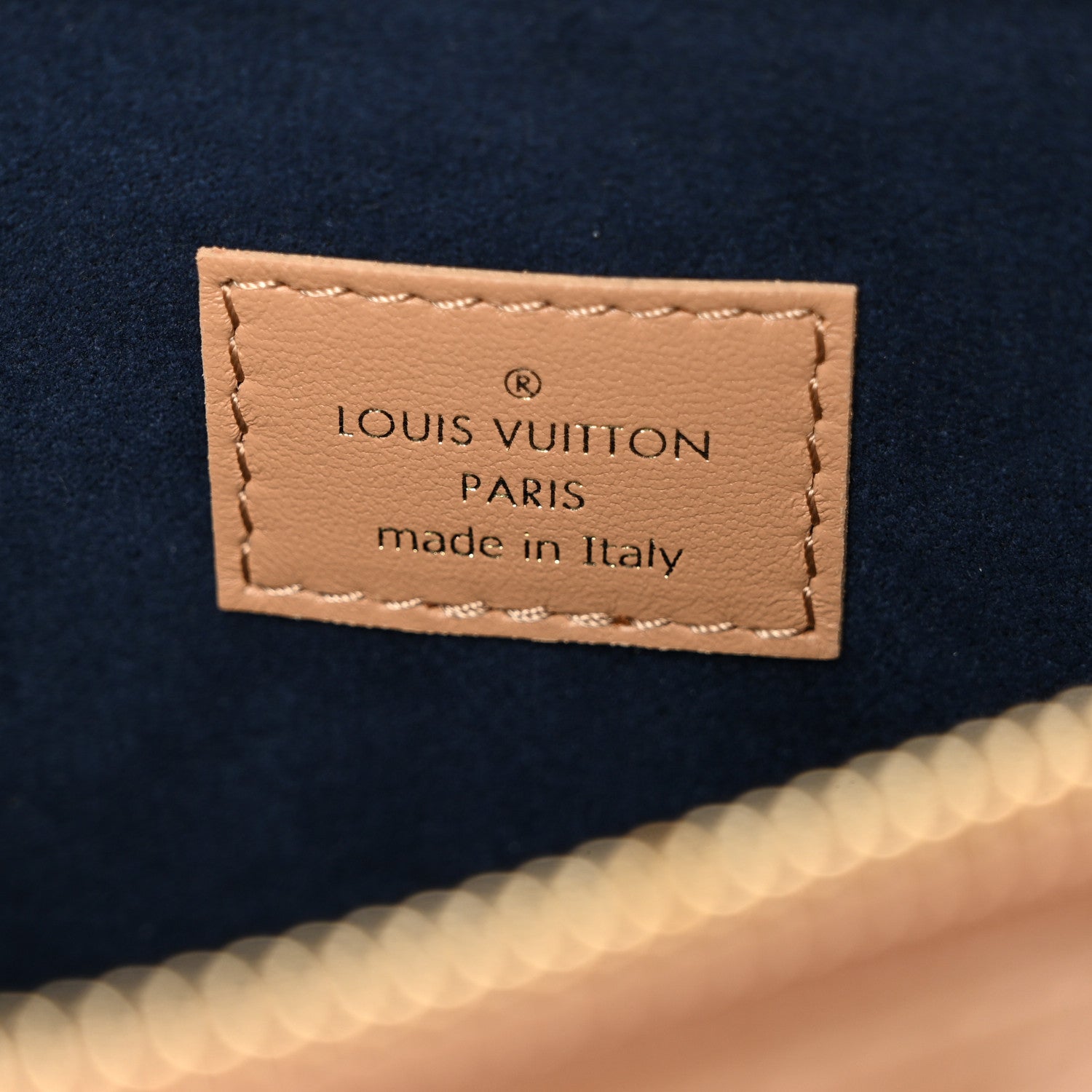 Louis Vuitton Lambskin Embossed Monogram Coussin PM Camel